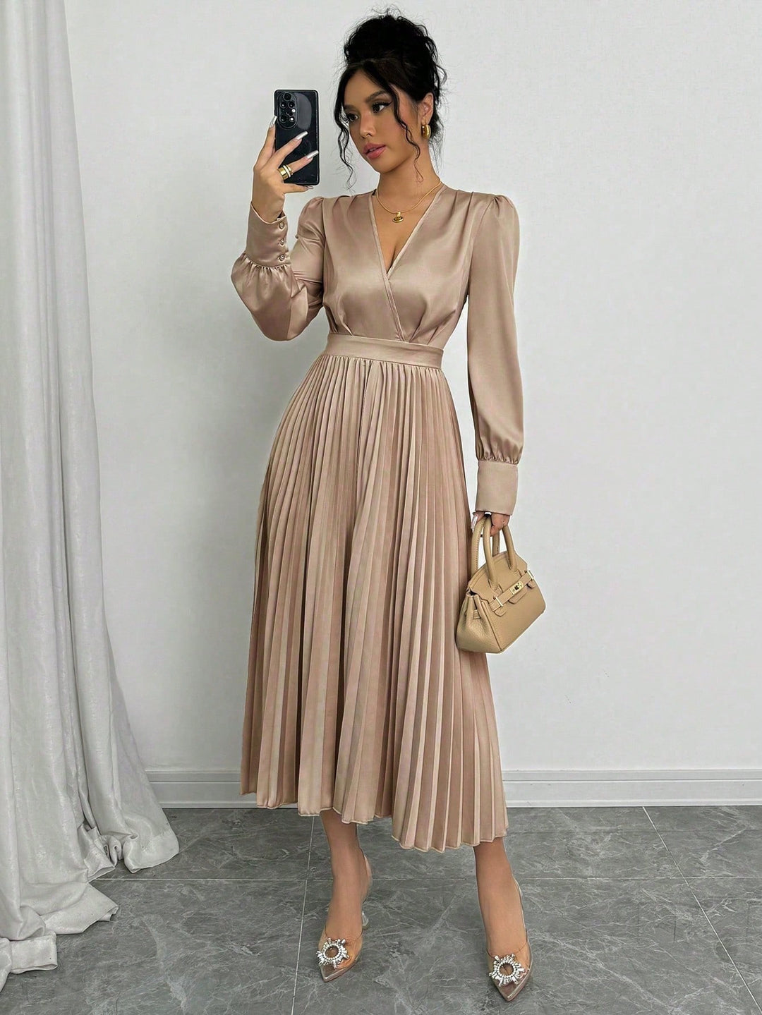 Rochie maxi SHEIN, kaki
