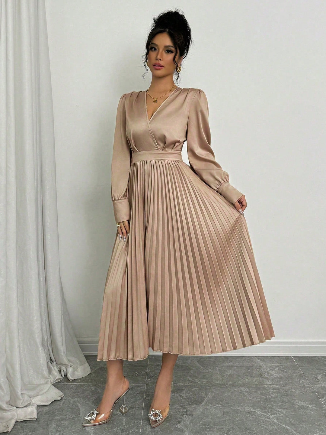 Rochie maxi SHEIN, kaki