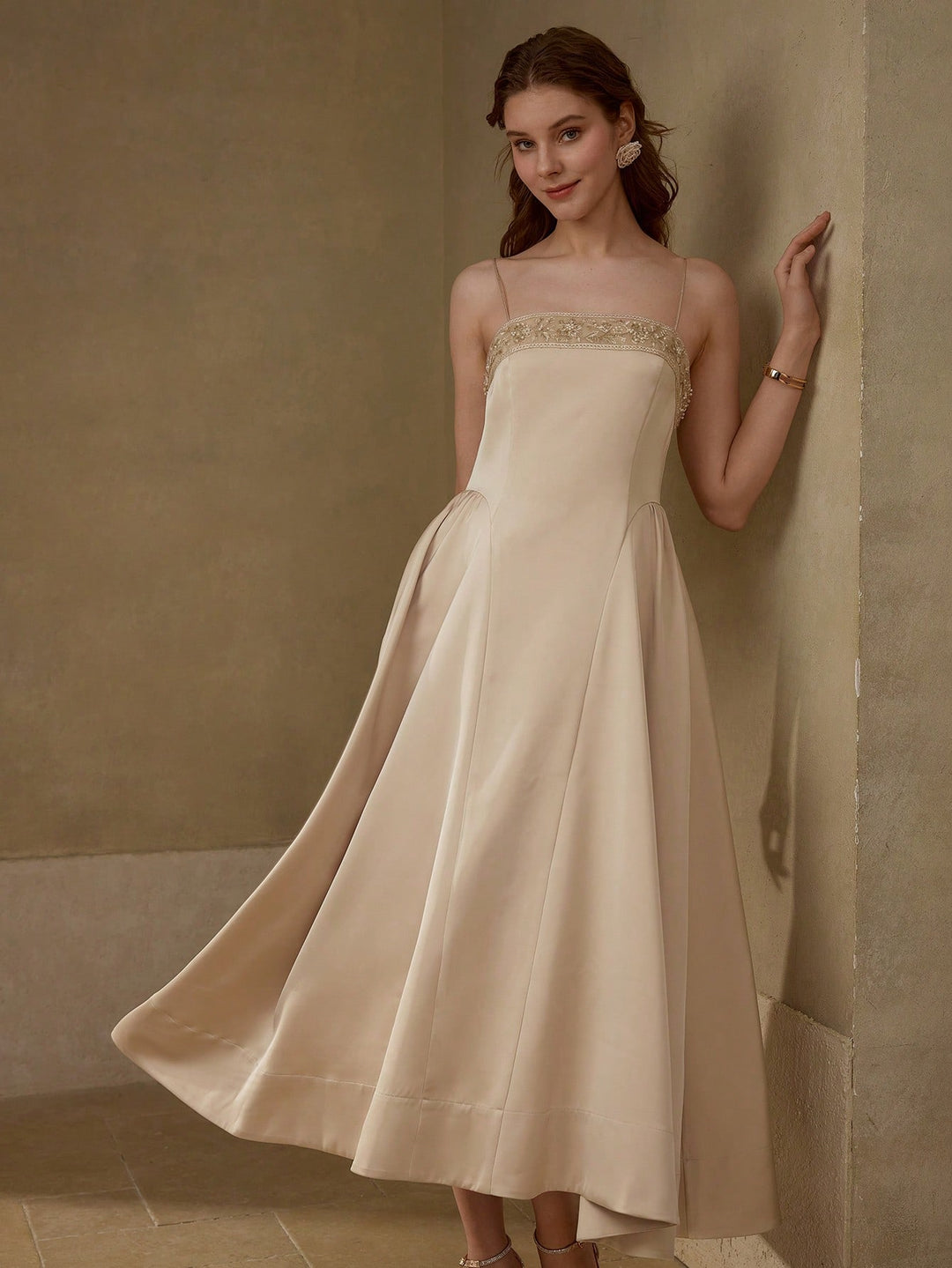 Rochie midi SHEIN, kaki