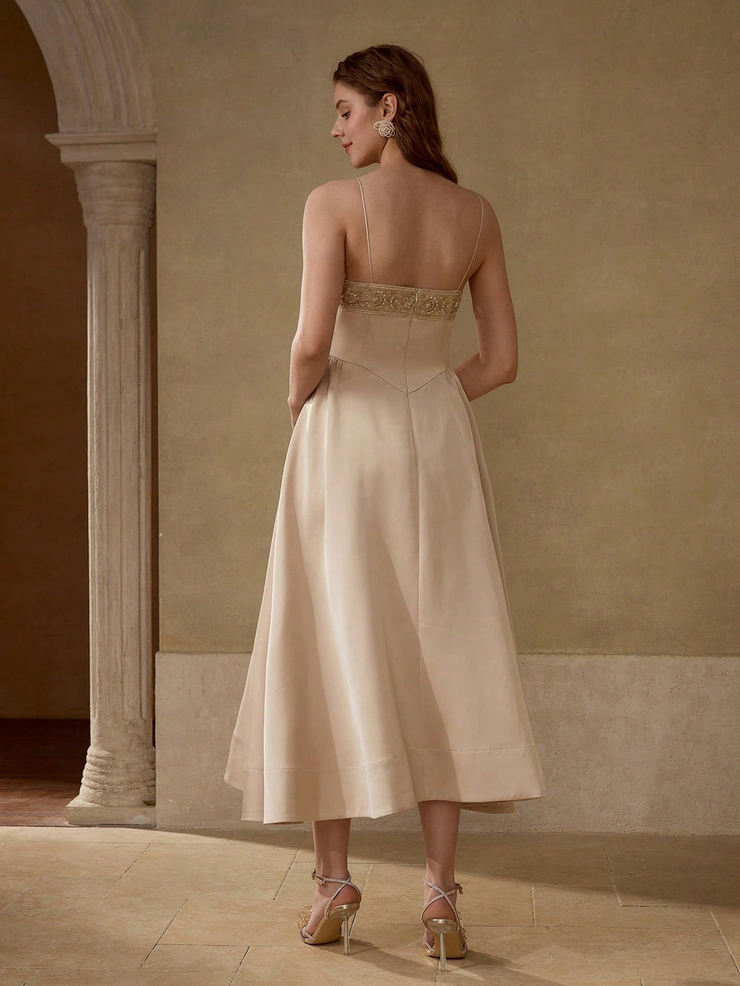 Rochie midi SHEIN, kaki