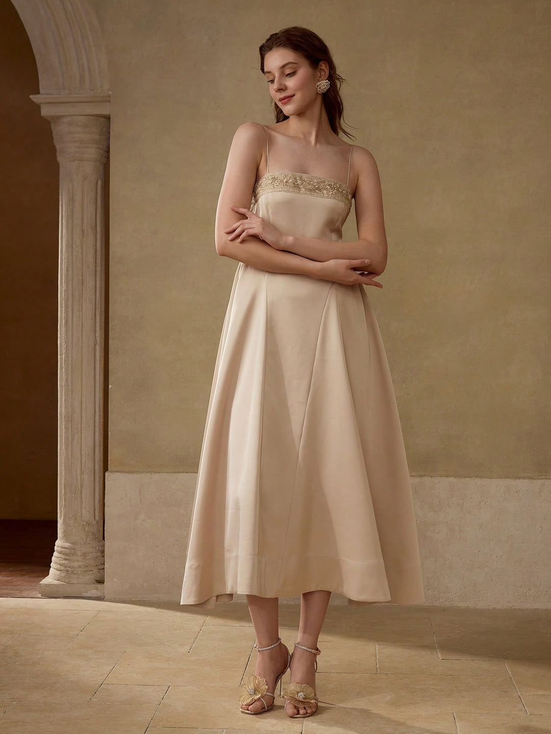 Rochie midi SHEIN, kaki