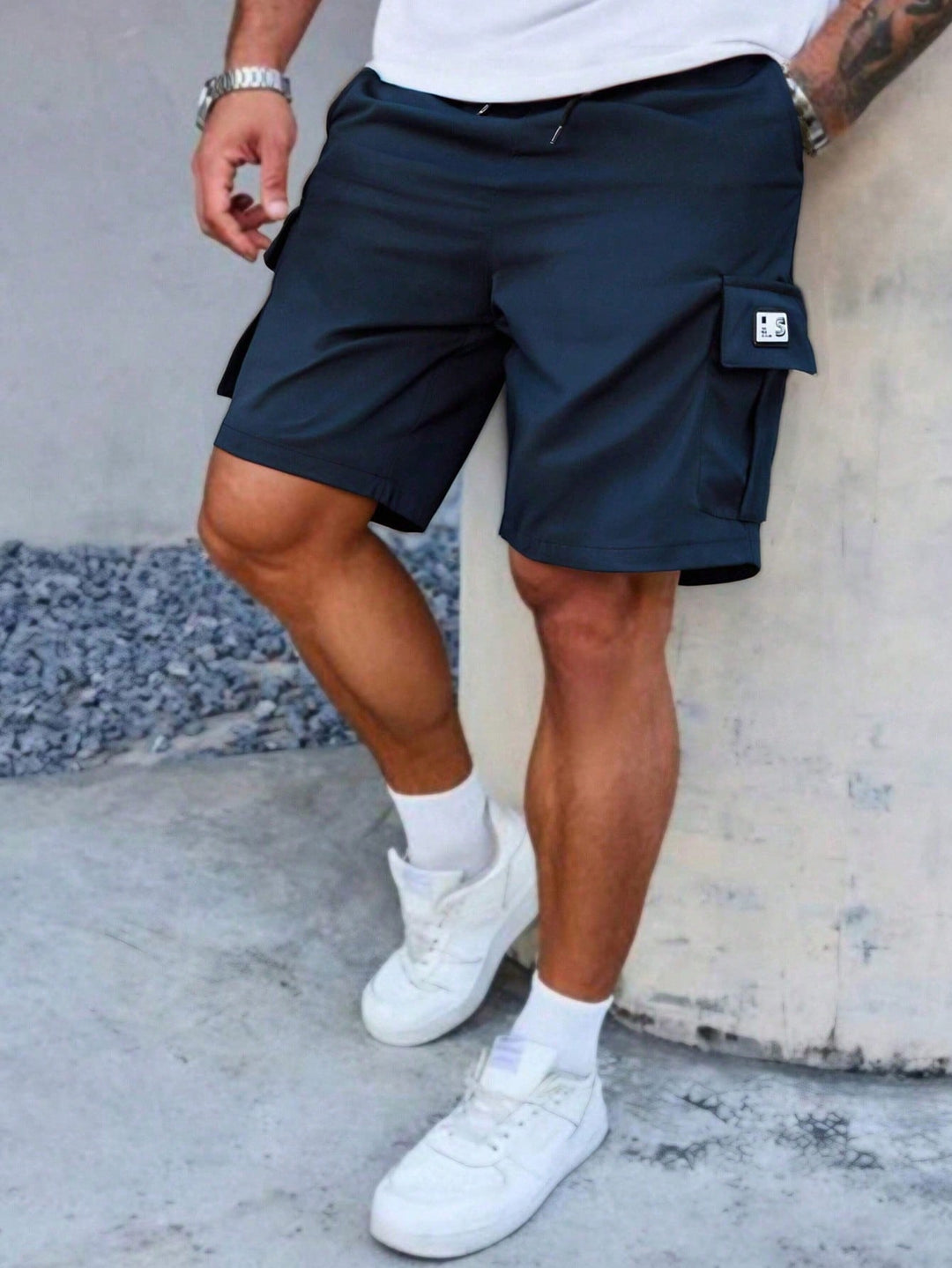 Pantaloni scurți SHEIN, albastru