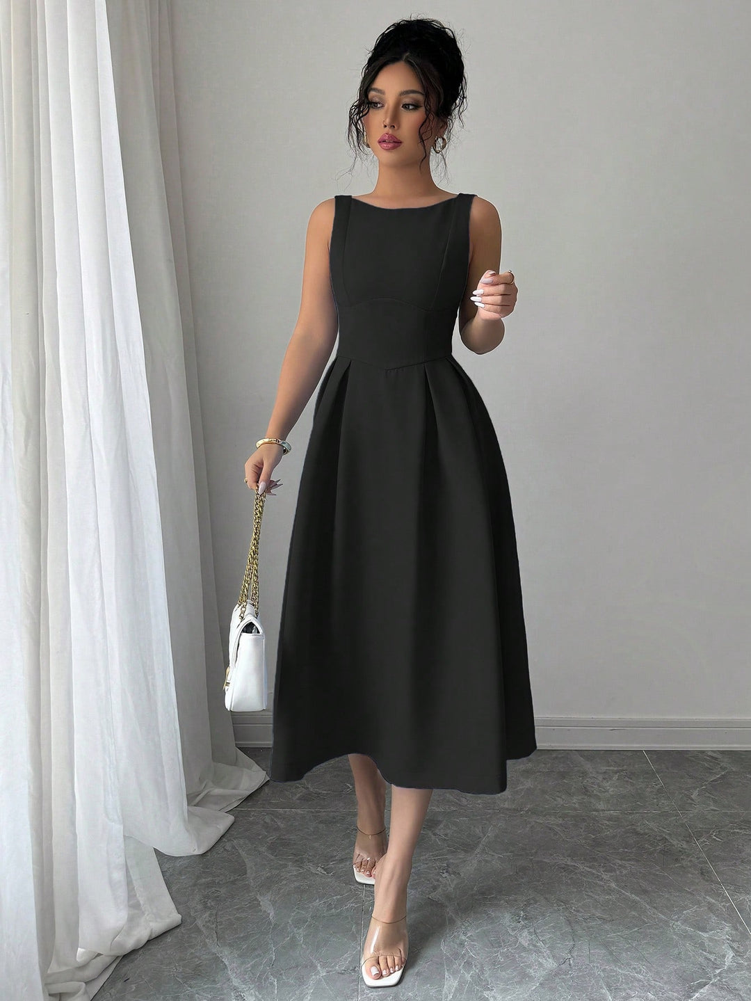 Rochie midi SHEIN, negru