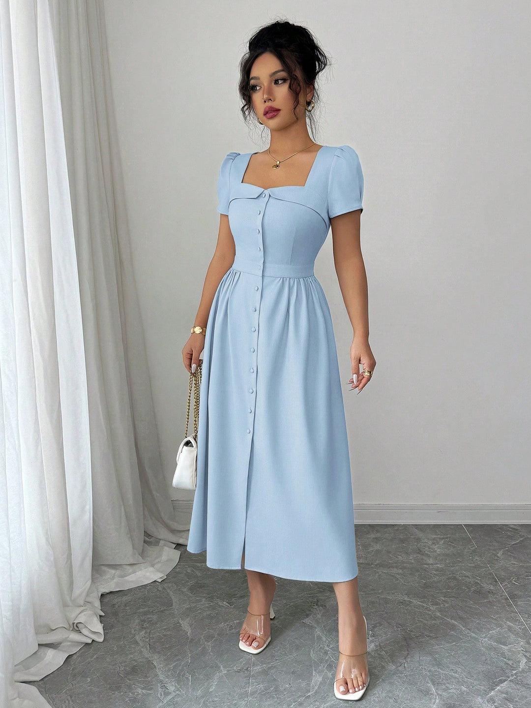 Rochie midi SHEIN, albastru