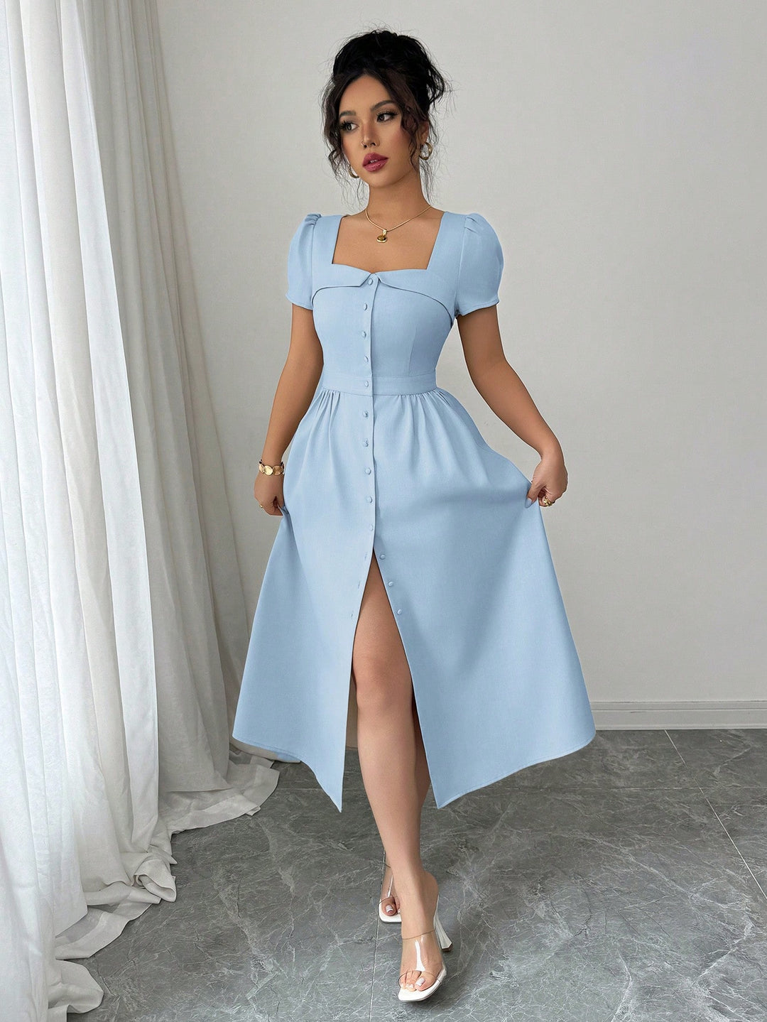 Rochie midi SHEIN, albastru