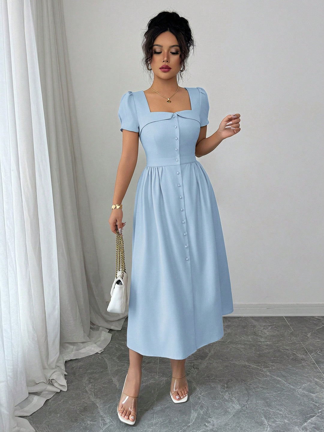 Rochie midi SHEIN, albastru