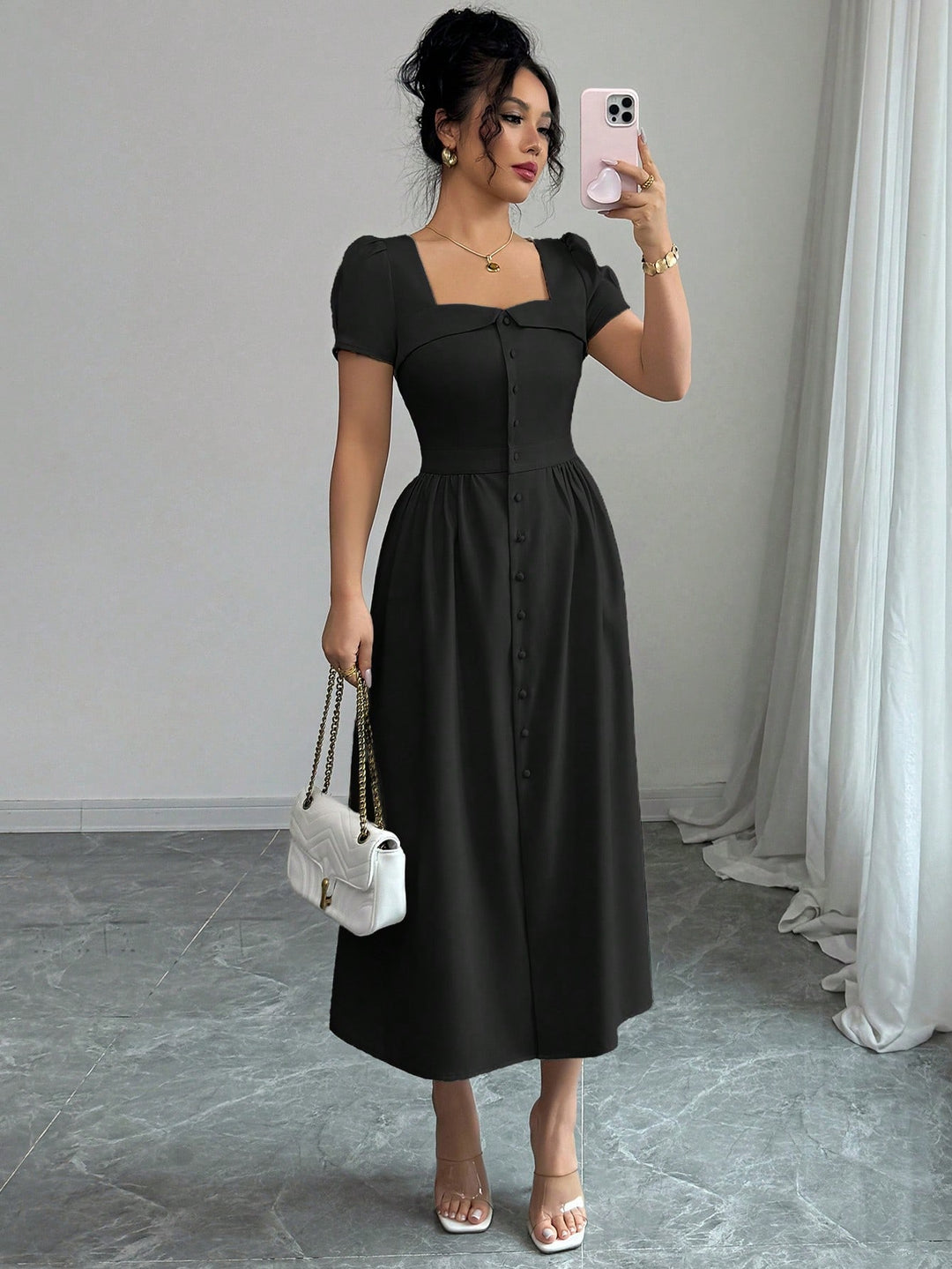 Rochie midi SHEIN, negru