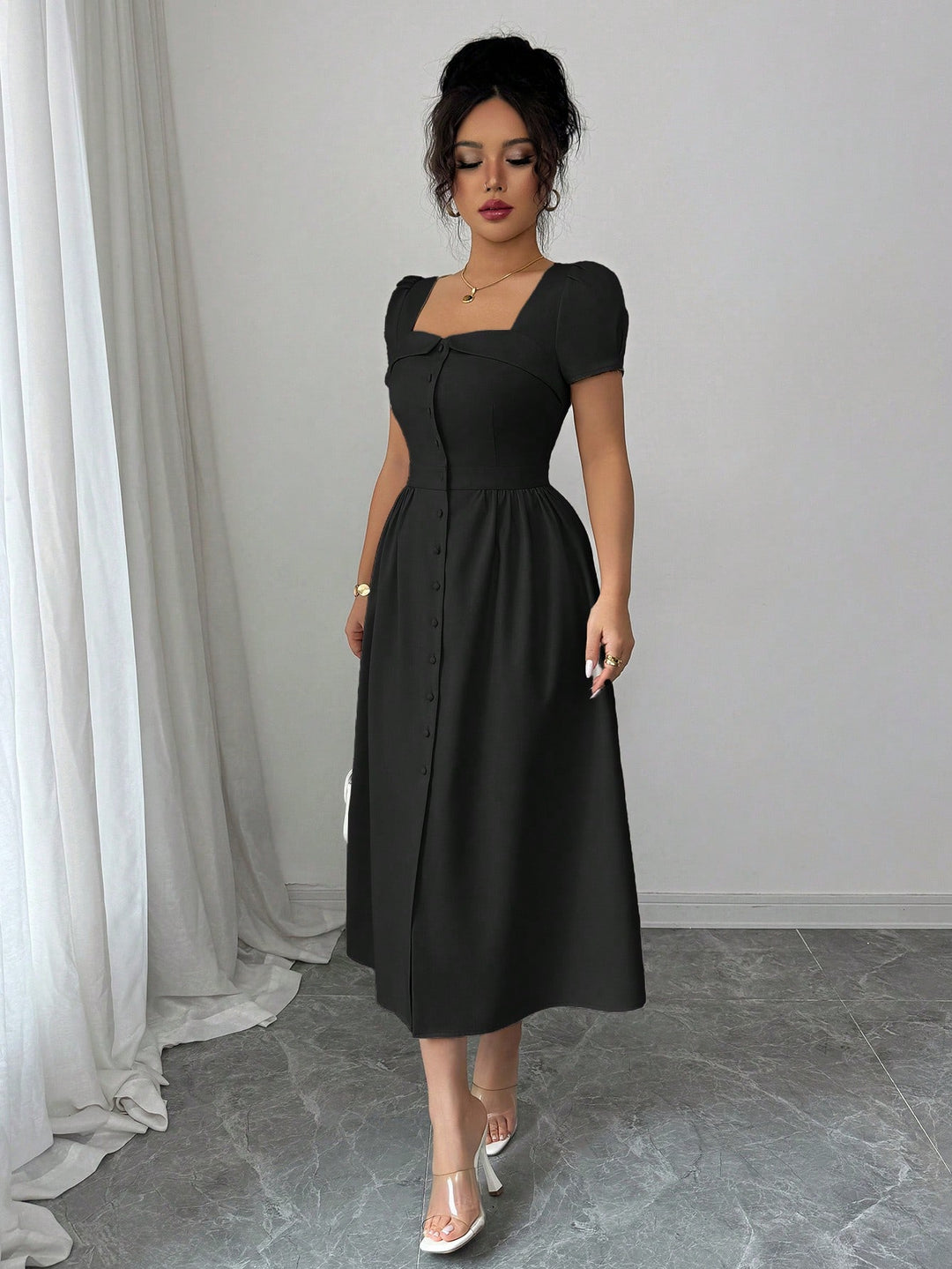 Rochie midi SHEIN, negru