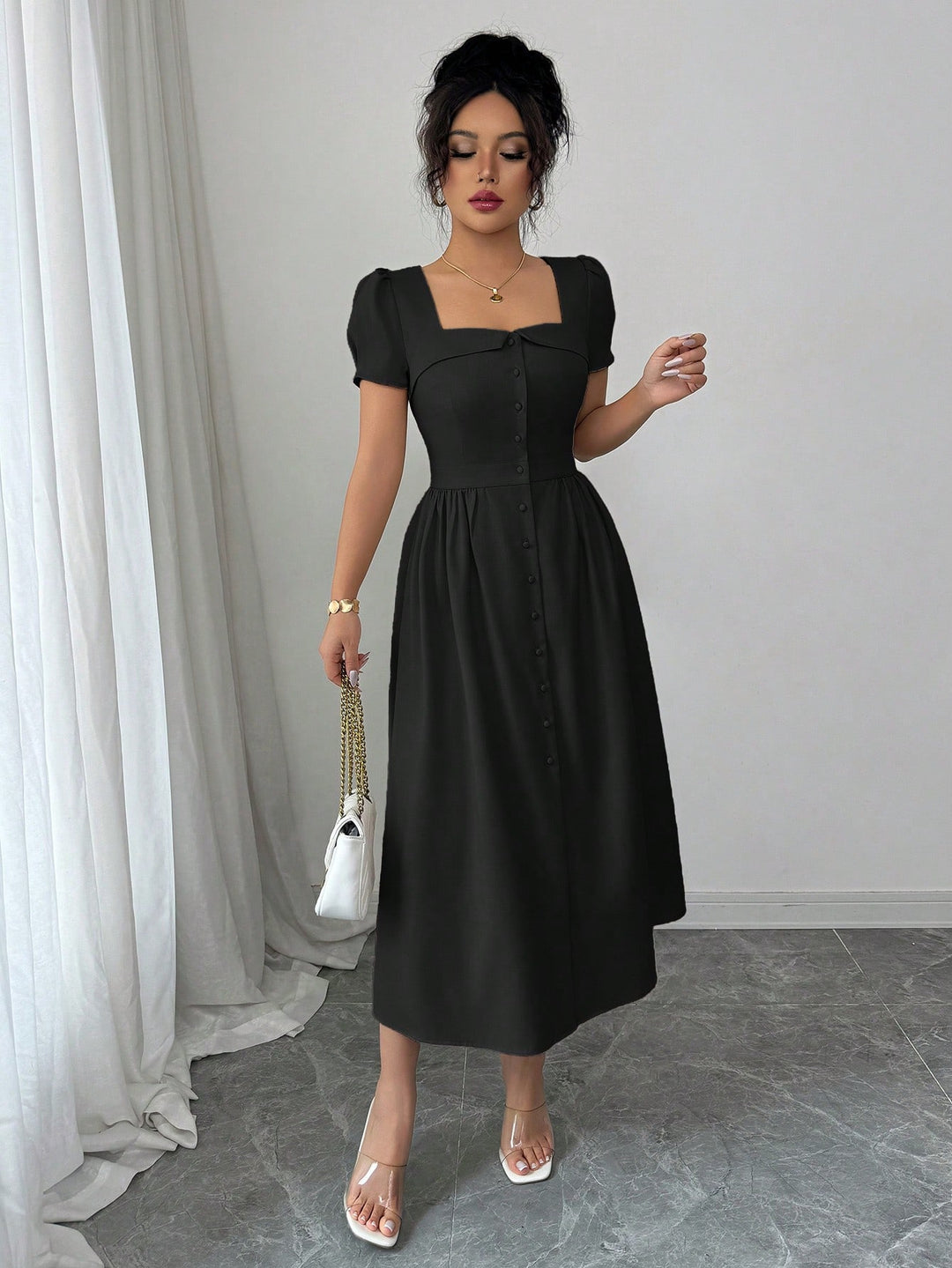 Rochie midi SHEIN, negru