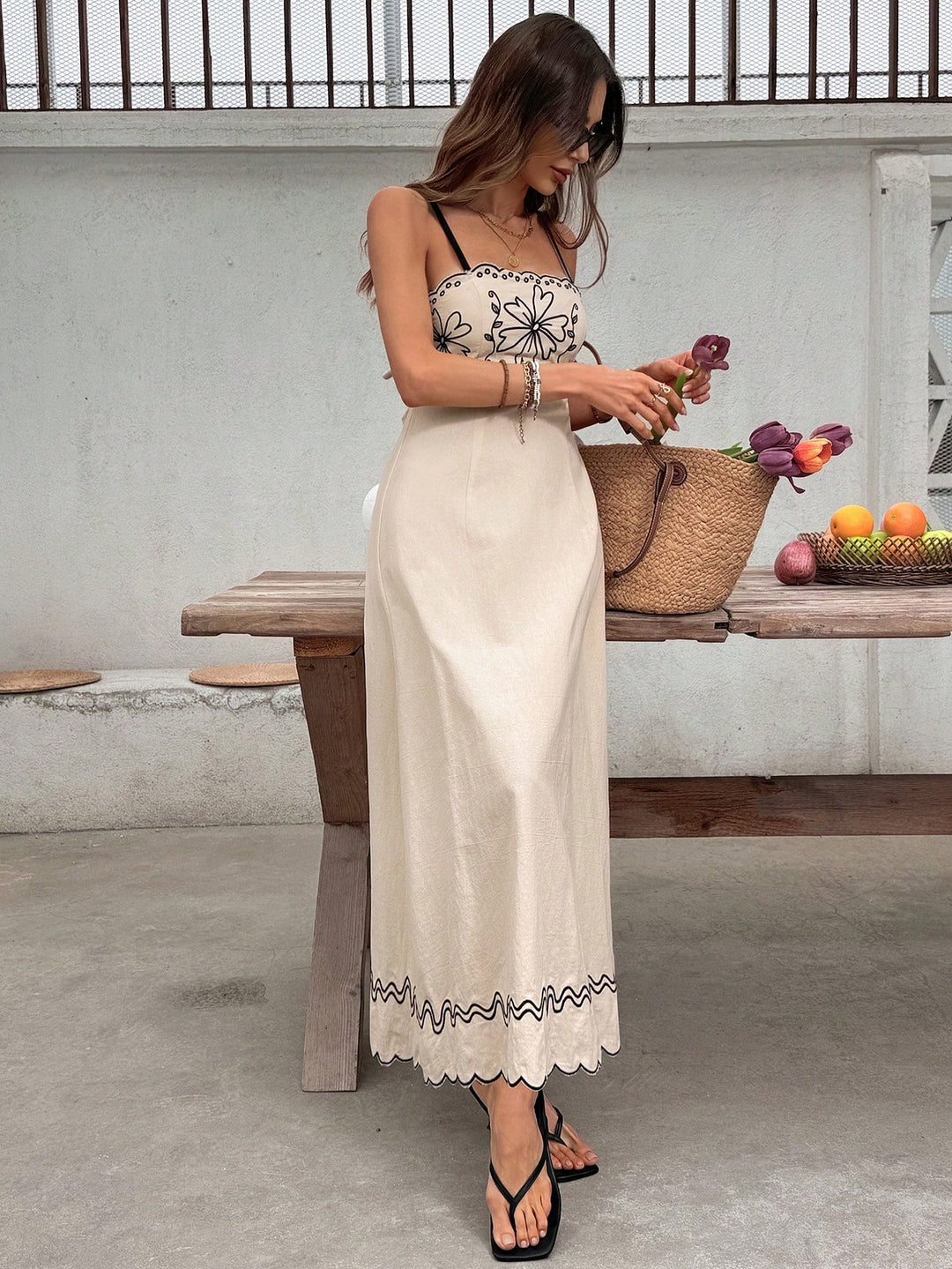 Rochie maxi SHEIN, bej