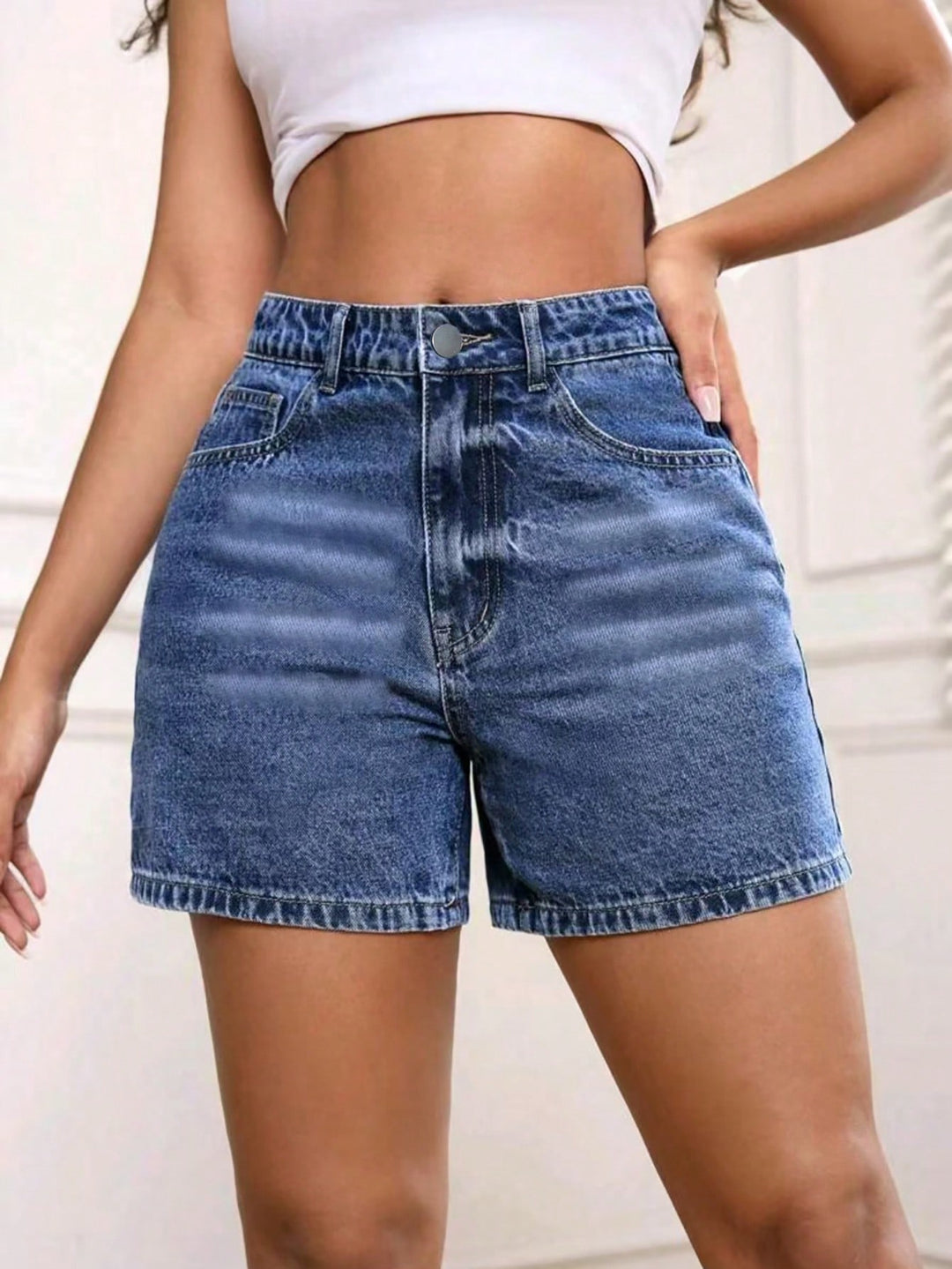 Pantaloni scurți SHEIN, albastru