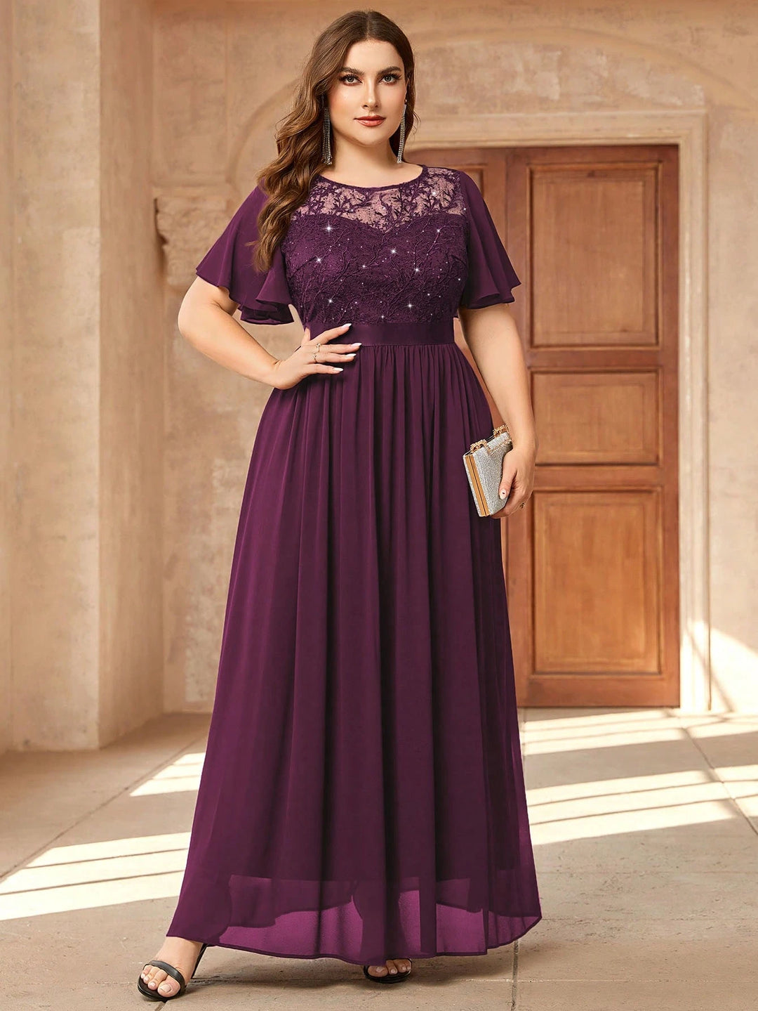 Rochie de ocazie SHEIN, vișiniu