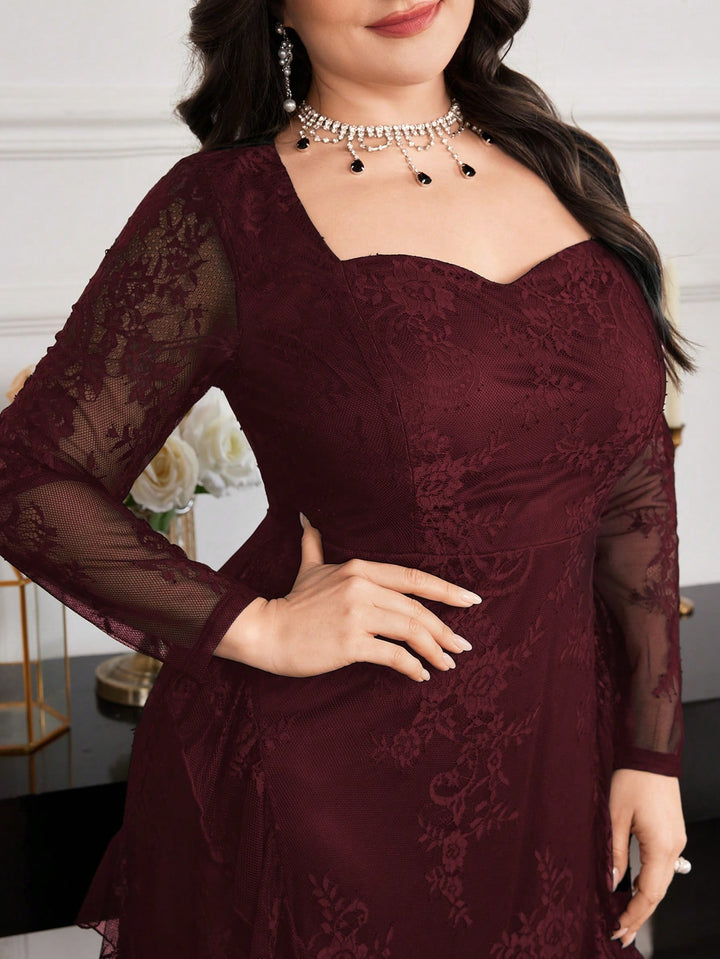 Rochie maxi Shein Curve+, vișiniu
