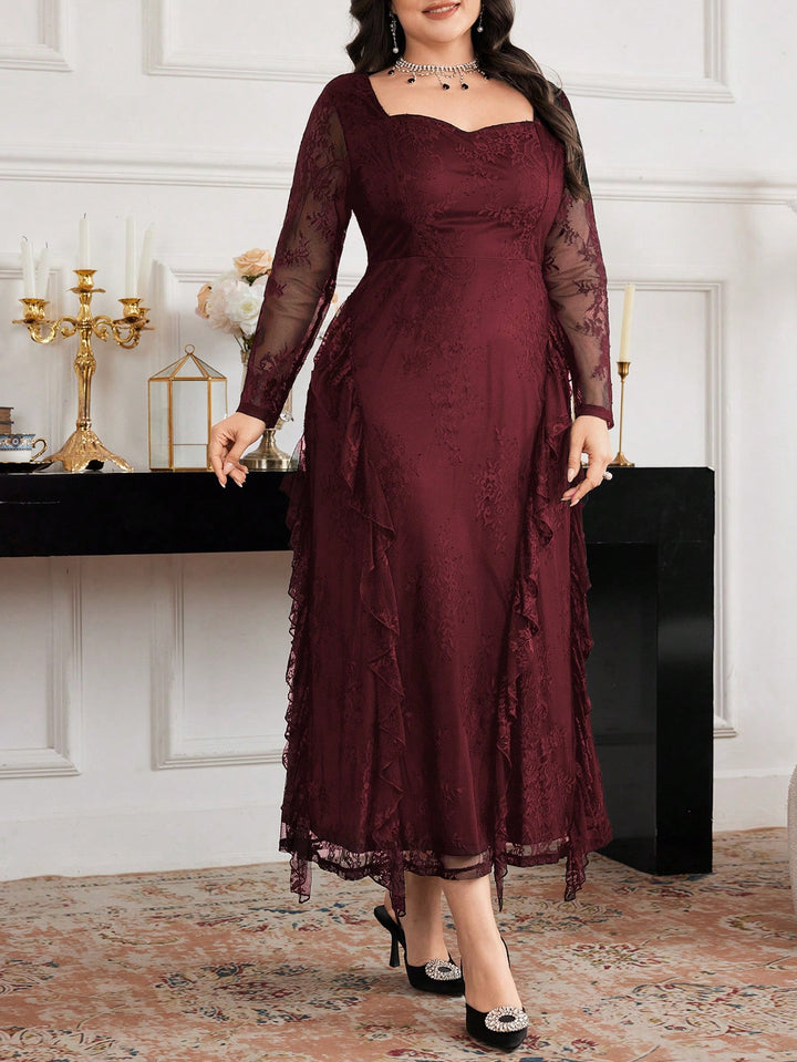 Rochie maxi Shein Curve+, vișiniu