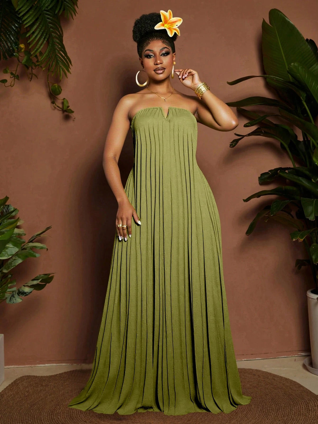 SHEIN maxi ruha, khaki
