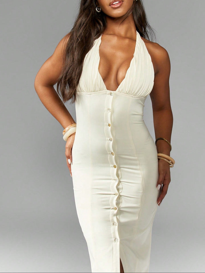 Rochie midi SHEIN, crem