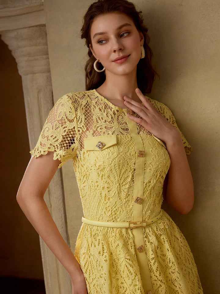 Rochie midi SHEIN, galben