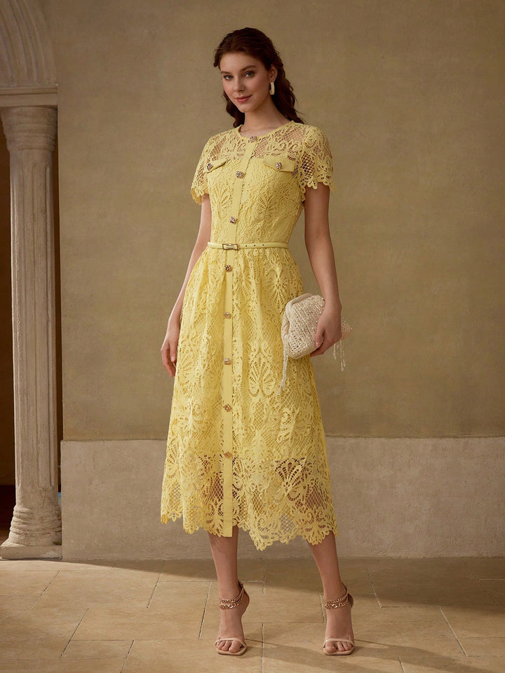 Rochie midi SHEIN, galben