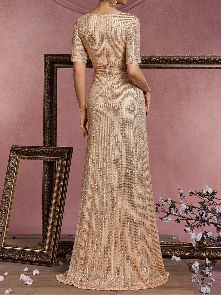 Rochie maxi SHEIN, auriu