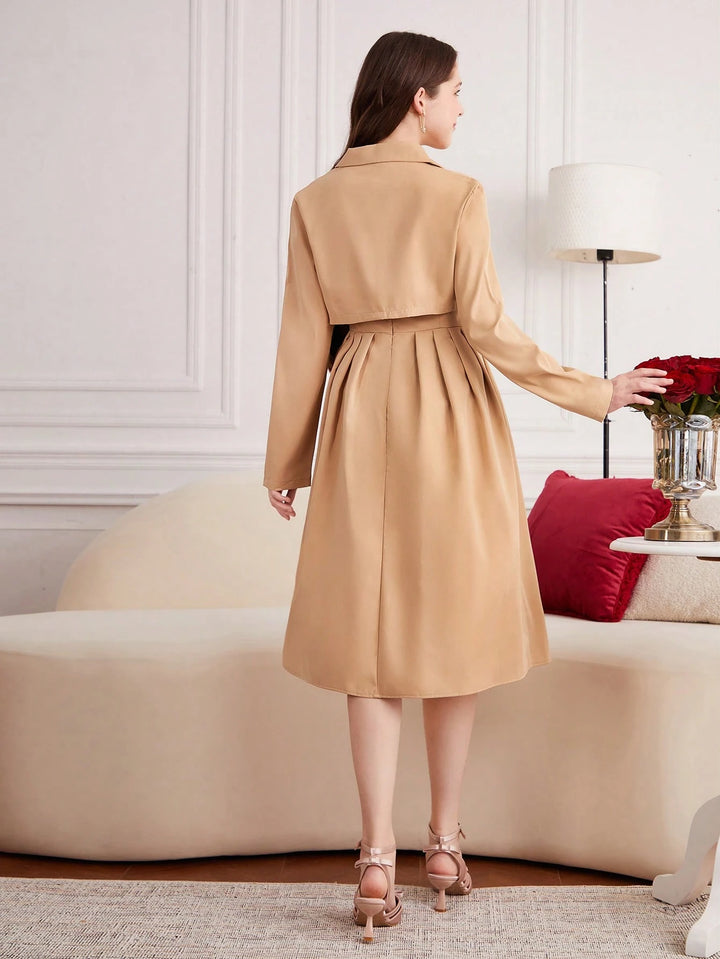 Set rochie și cămașă SHEIN, bej