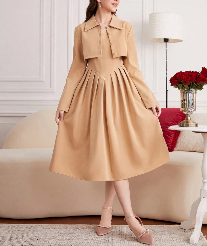 Set rochie și cămașă SHEIN, bej