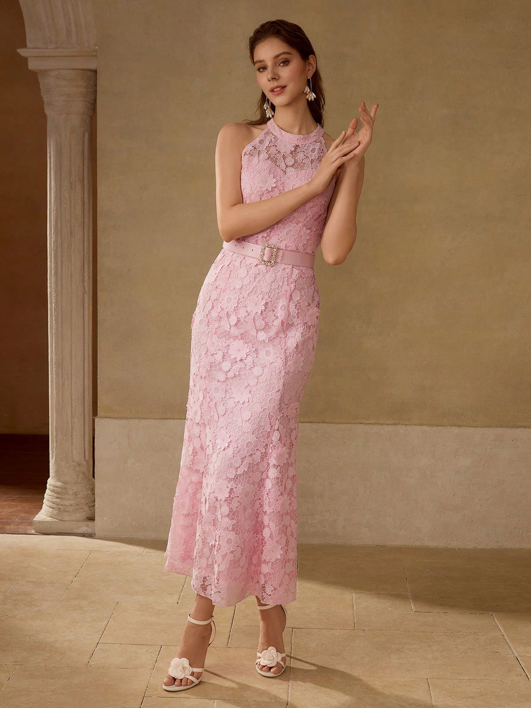 Rochie maxi SHEIN, roz