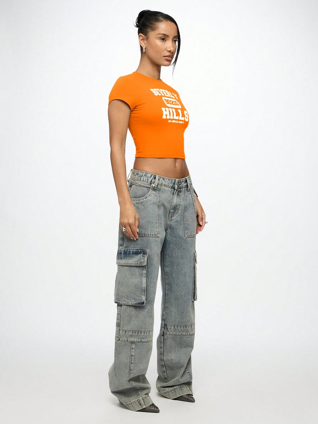 Top SHEIN, portocaliu