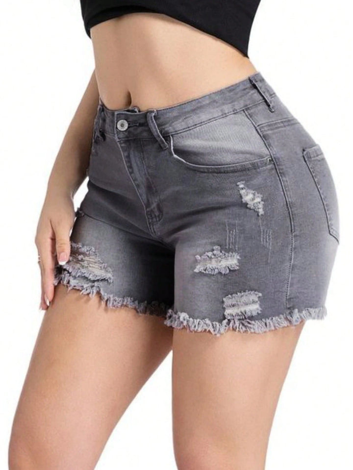Pantaloni scurți de blugi SHEIN, gri
