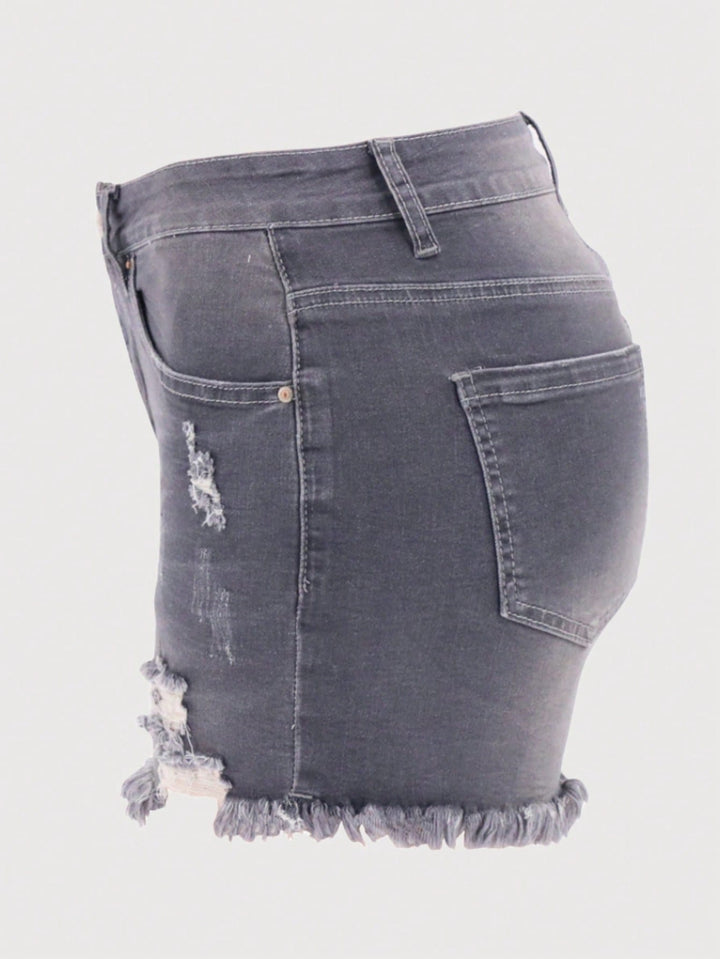 Pantaloni scurți de blugi SHEIN, gri