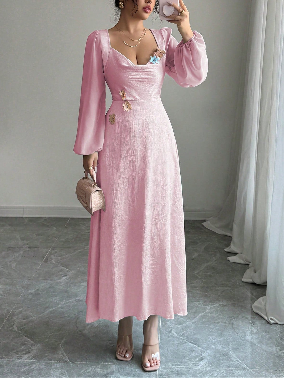 Rochie maxi SHEIN, roz