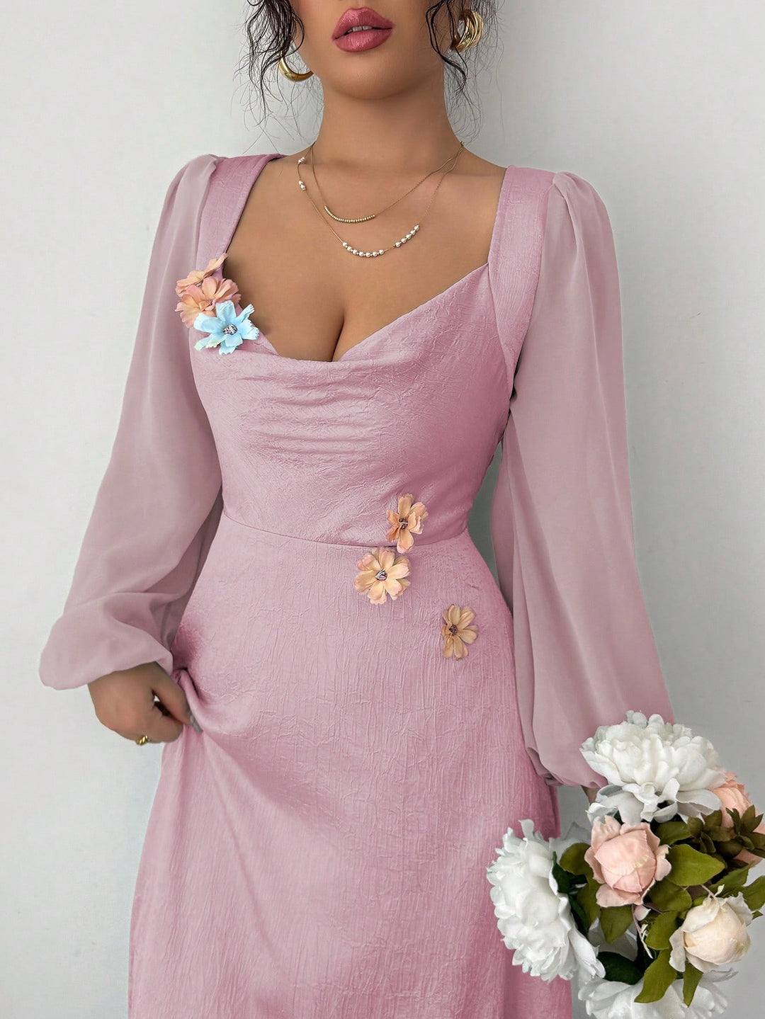 Rochie maxi SHEIN, roz