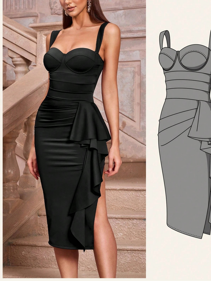 Rochie midi SHEIN, negru