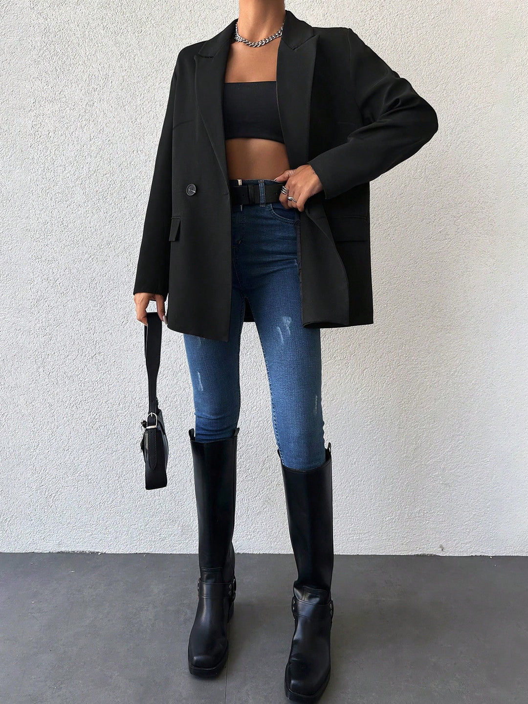 Sacou SHEIN, negru