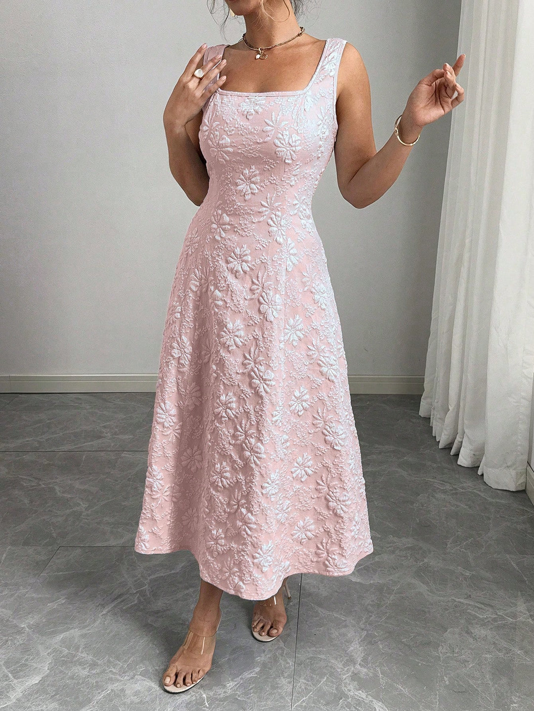 SHEIN maxi ruha, rózsaszín