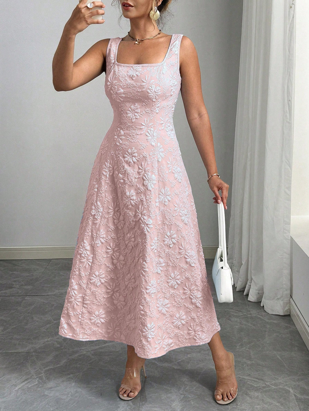 SHEIN maxi ruha, rózsaszín