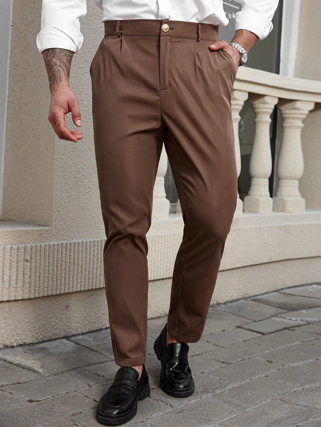 Pantaloni SHEIN, maro