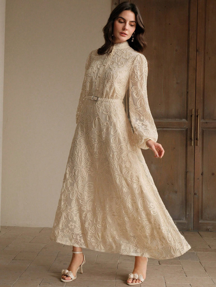 SHEIN maxi ruha, krémszínű