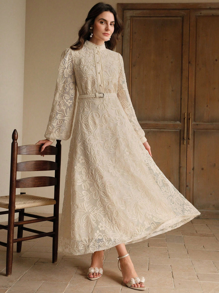 SHEIN maxi ruha, krémszínű