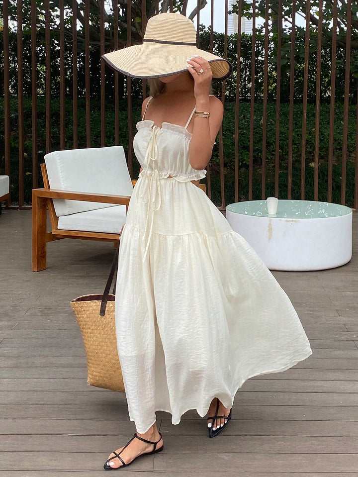Rochie maxi SHEIN, crem