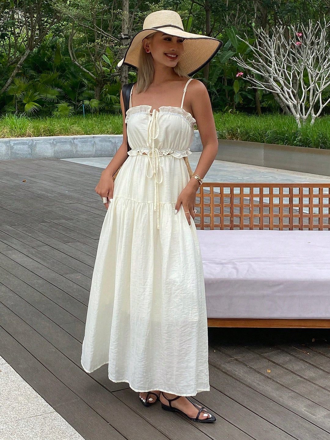 Rochie maxi SHEIN, crem