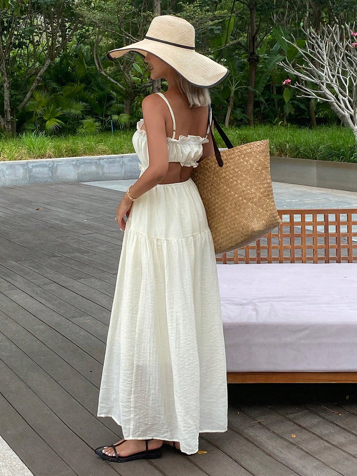 Rochie maxi SHEIN, crem
