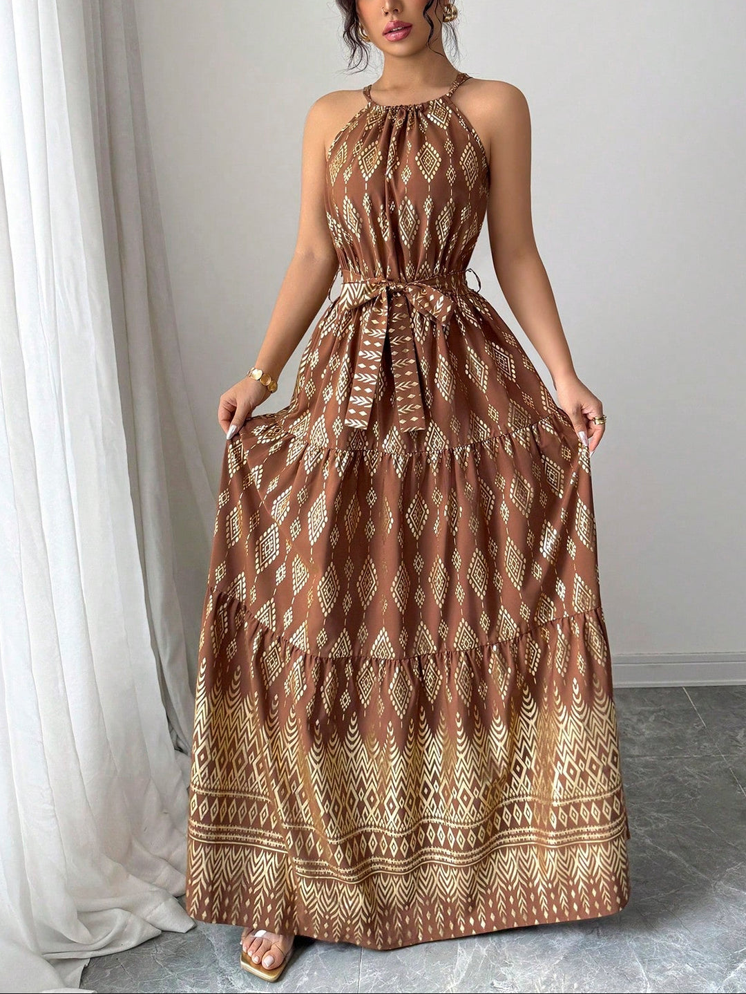 Rochie maxi Shein, mix culori