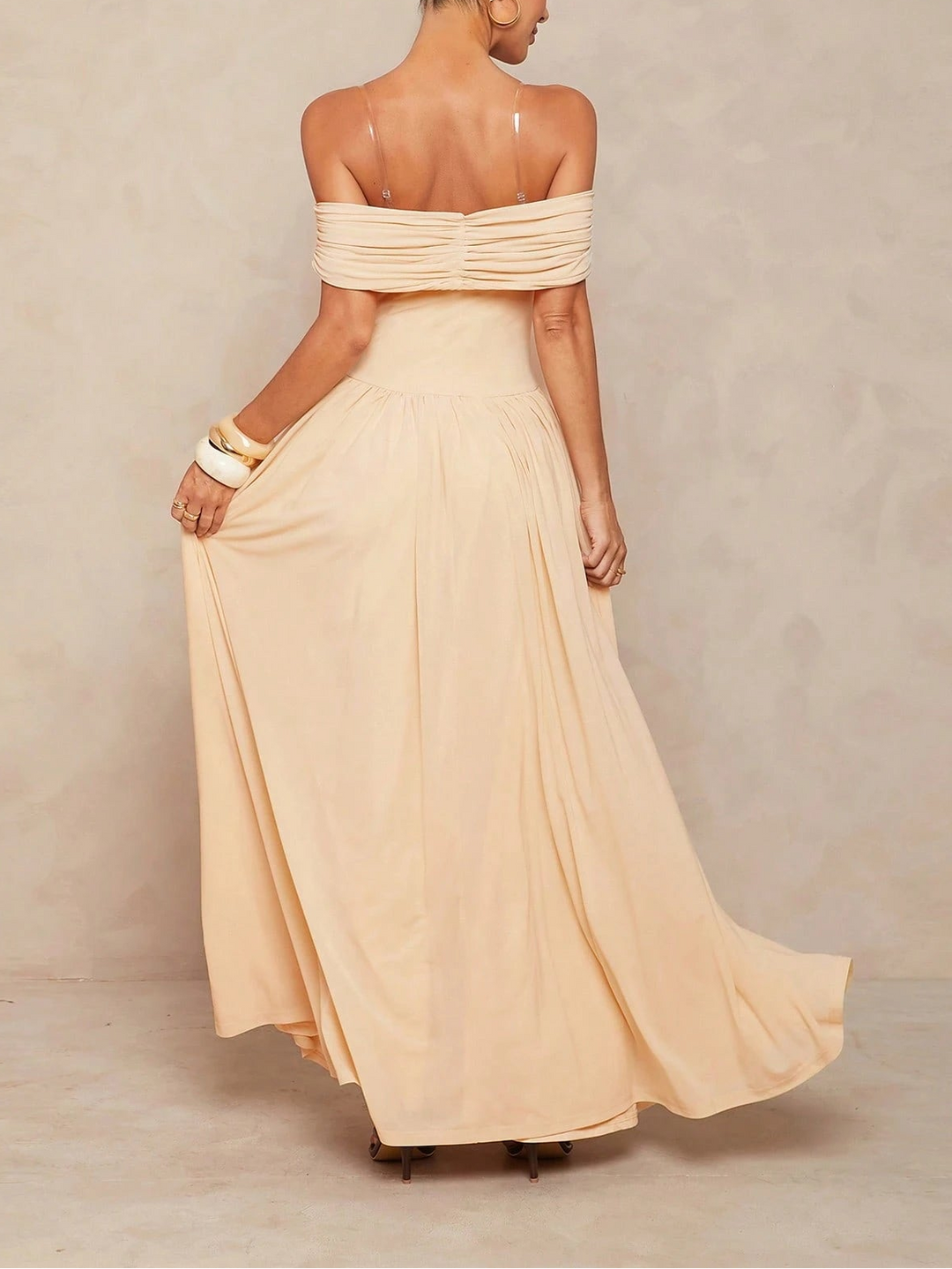 Rochie maxi Shein, crem