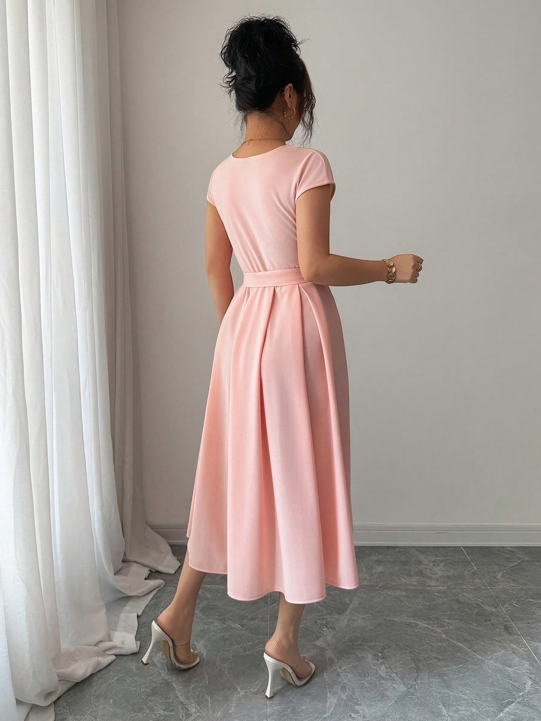 Rochie midi SHEIN, roz