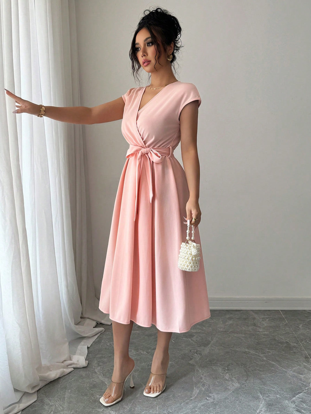 Rochie midi SHEIN, roz
