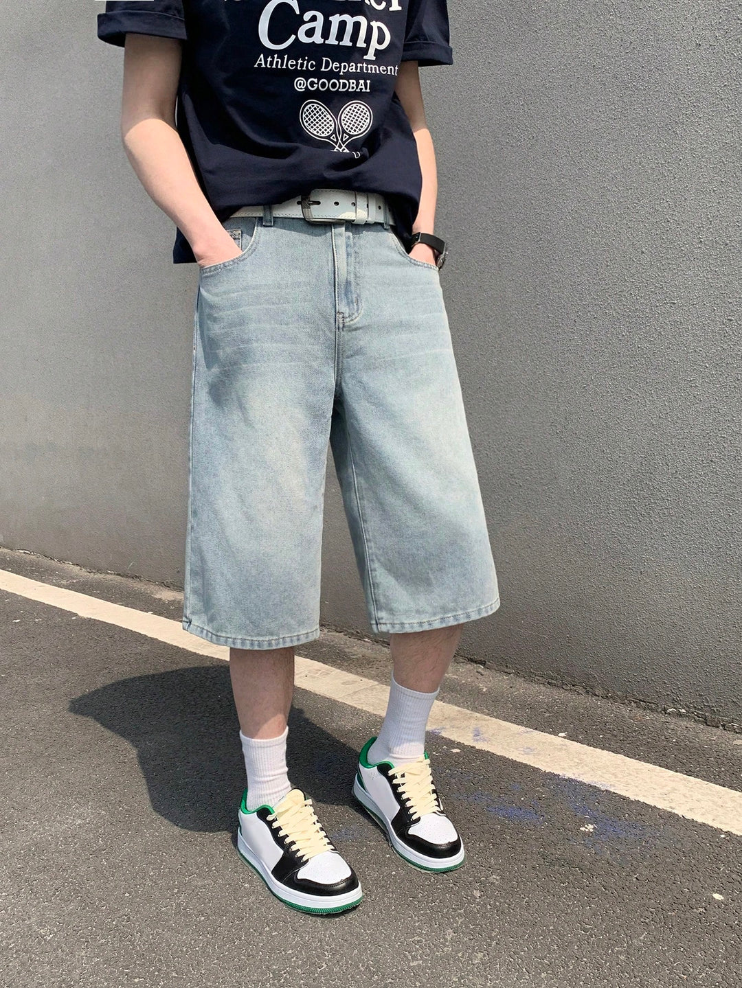 Pantaloni 3/4 SHEIN, albastru