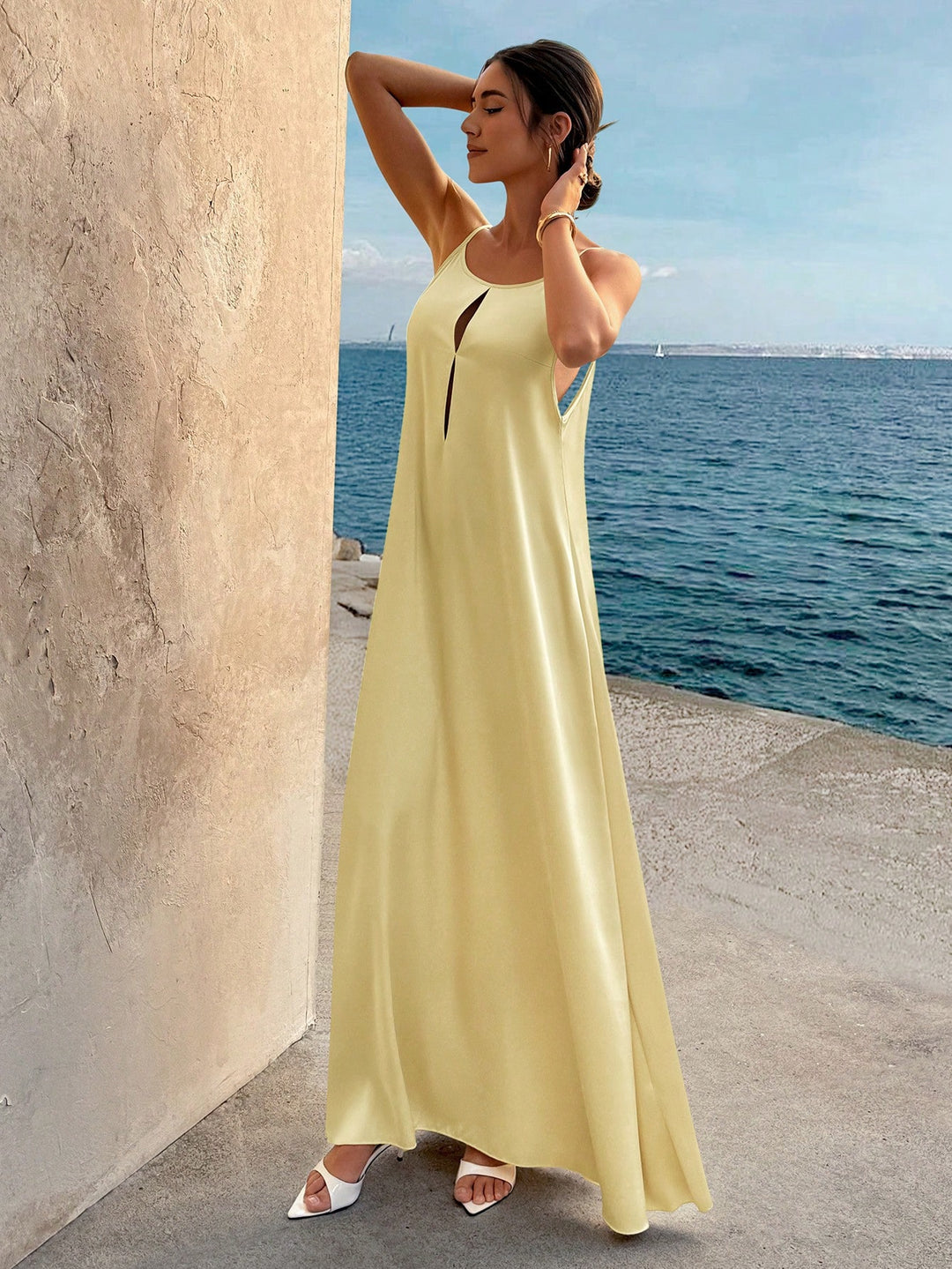 Rochie maxi SHEIN, bej