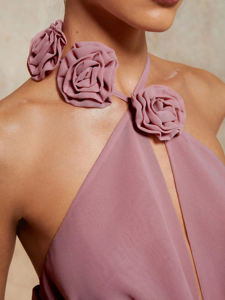 SHEIN maxi ruha, rózsaszín