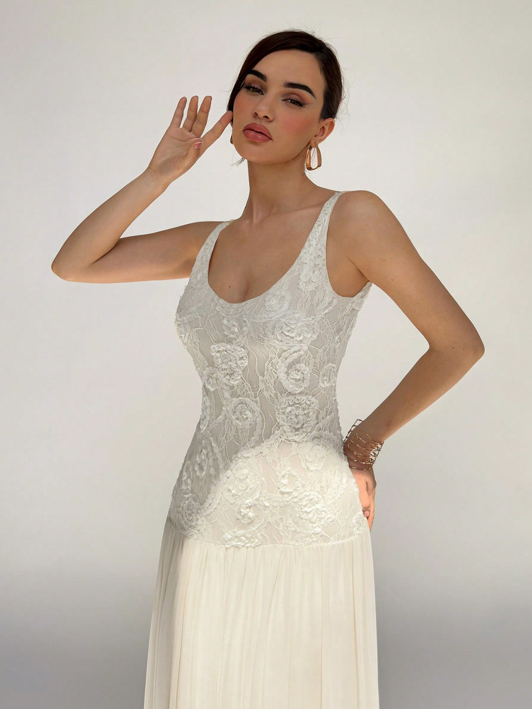 Rochie maxi SHEIN, bej