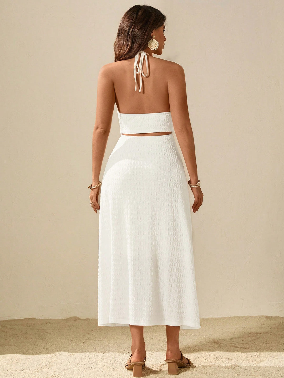 Rochie maxi SHEIN, alb